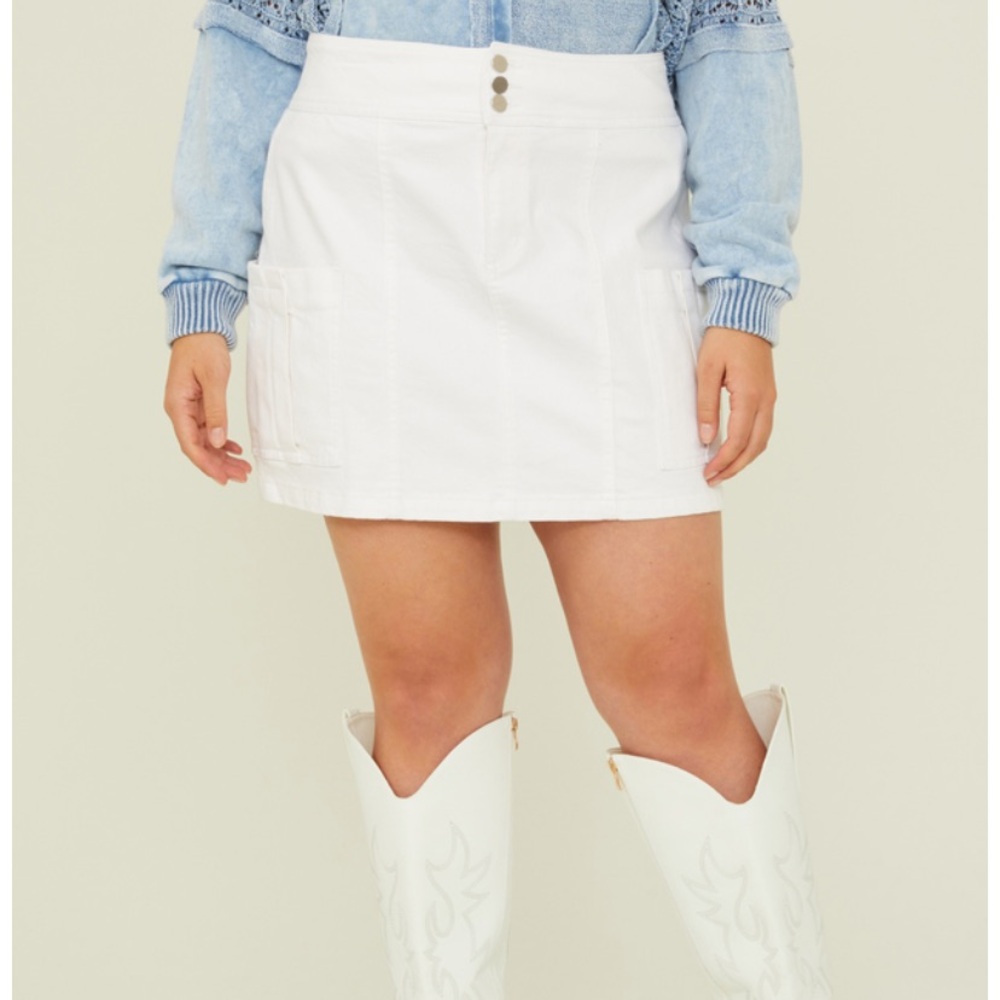 NEW Arula White Cargo Skirt Plus Size B / 2X NWT
